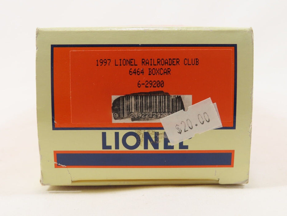 Lionel 6-29200 1997 Lionel Railroader Club 6464 Boxcar LN