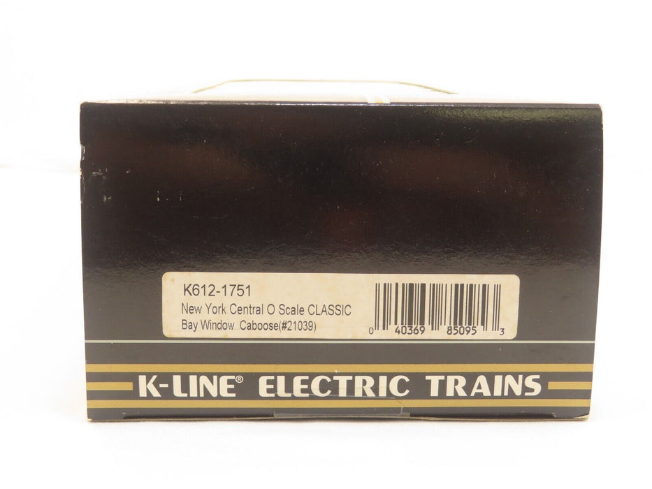 K-Line K612-1751 New York Central O Scale Classic Bay Window Caboose NIB