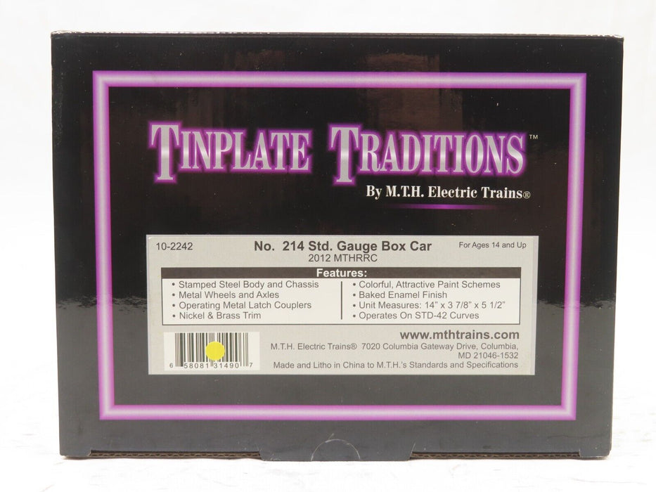 MTH 10-2242 Tinplate Traditions Lionel #214 Box Car MTHRRC LN