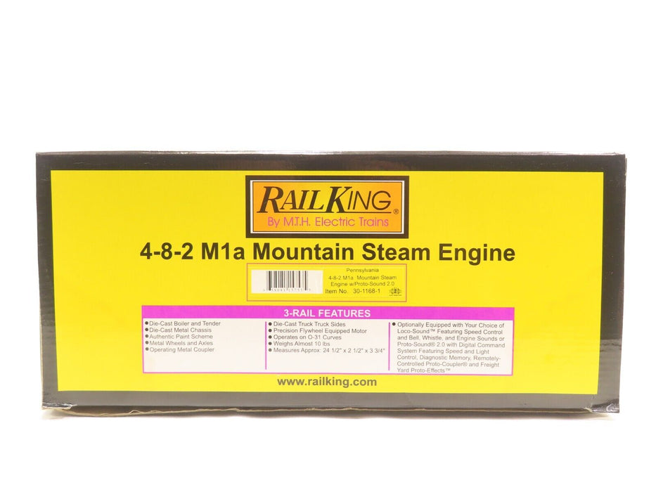 MTH 30-1168-1 Pennsylvania 4-8-2 M1A Mountain Steam Loco w/Protosound 2 LN