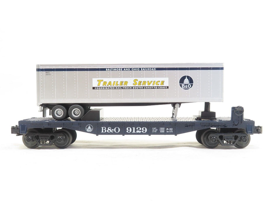 MTH 30-7633 Baltimore & Ohio Flatcar w/Trailer LN