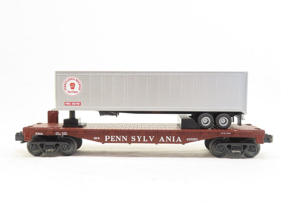 MTH 30-7016D Pennsylvania Flat Car w/Trailer LN