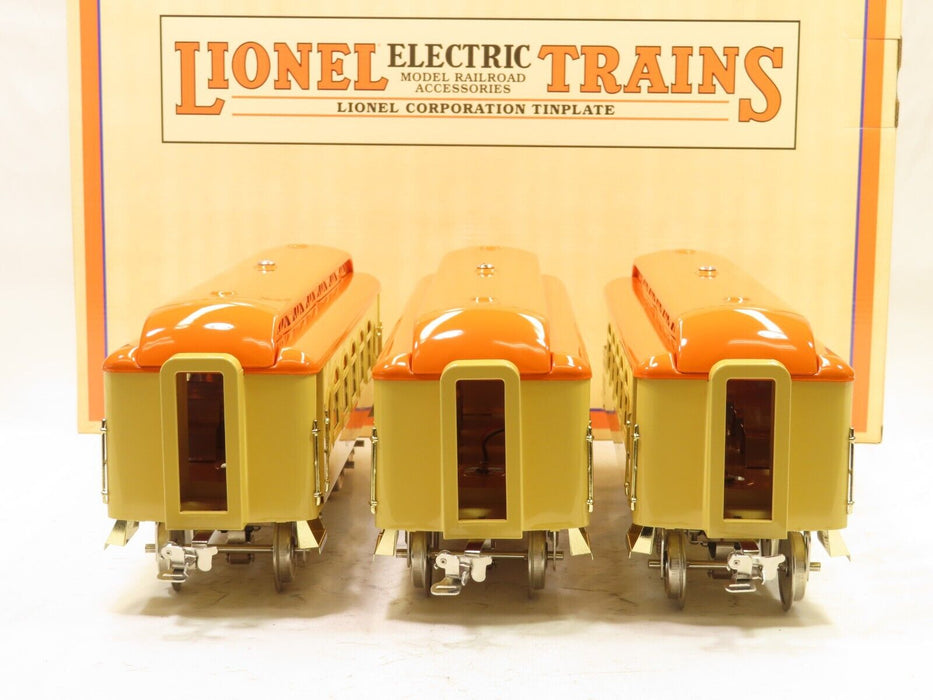 MTH 11-40057 Tinplate Traditions Lionel #18, 19, 182 Cars Orange NIB