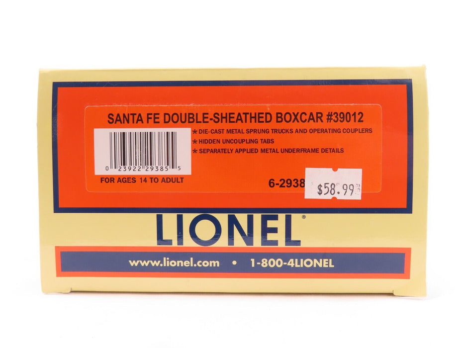 Lionel 6-29385 Santa Fe Double-Sheathed Boxcar #39012 LN