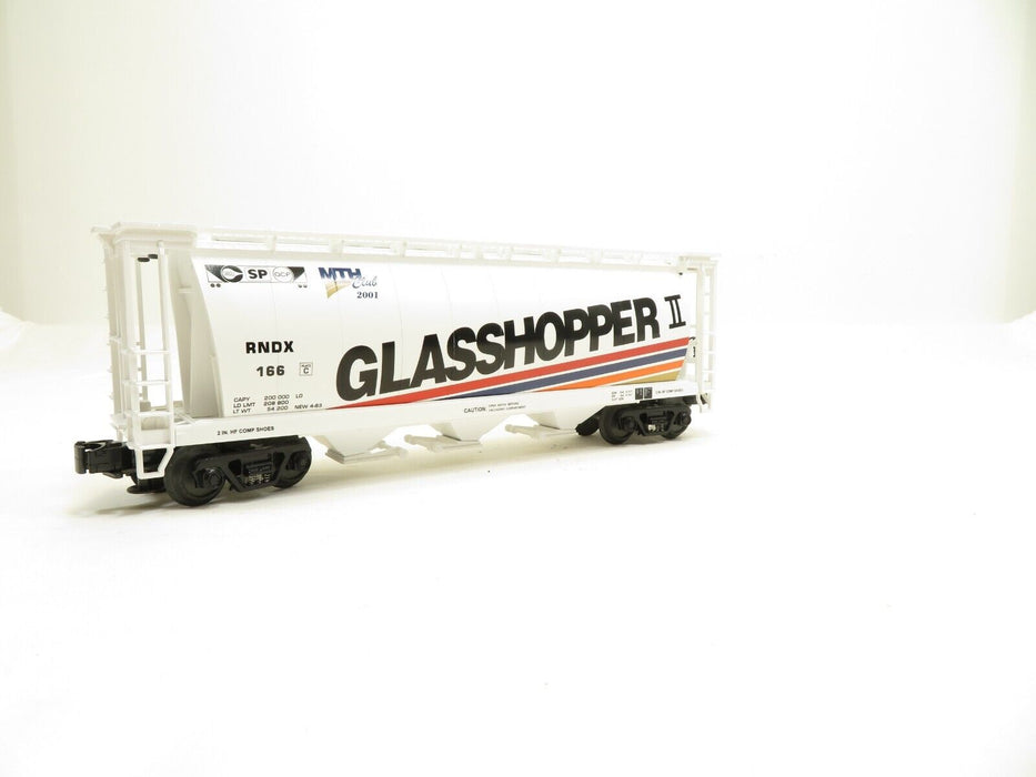 MTH 20-97442 Glasshopper II MTHRRC 2001 3 Bay Cylindrical Hopper Car LN