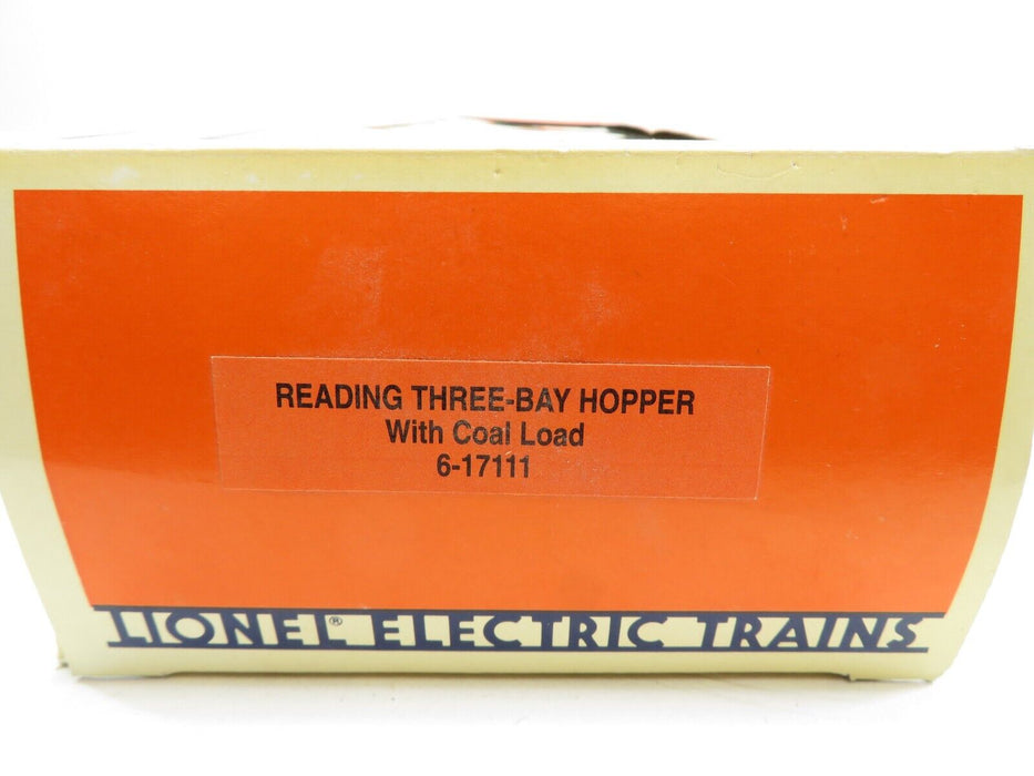 Lionel 6-17111 Reading Three Bay Hopper w/Coal Load LN