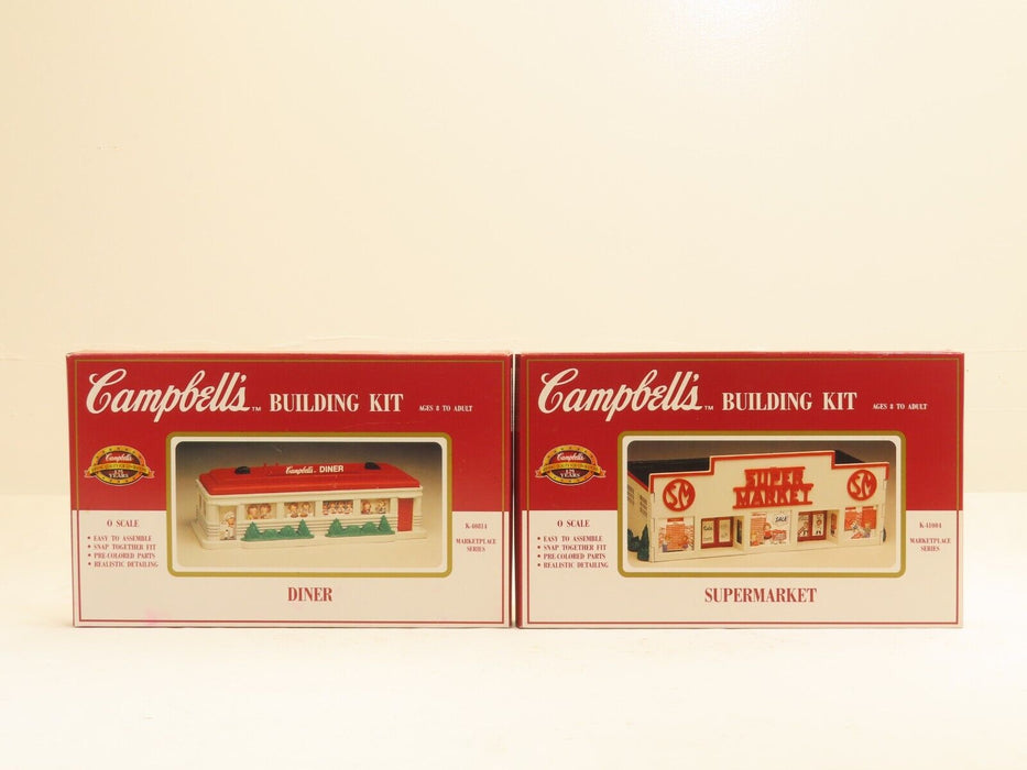 K-Line Lot of 2 Campbell's Building Kits Supermarket K-40814 & Diner K-41004 NIB