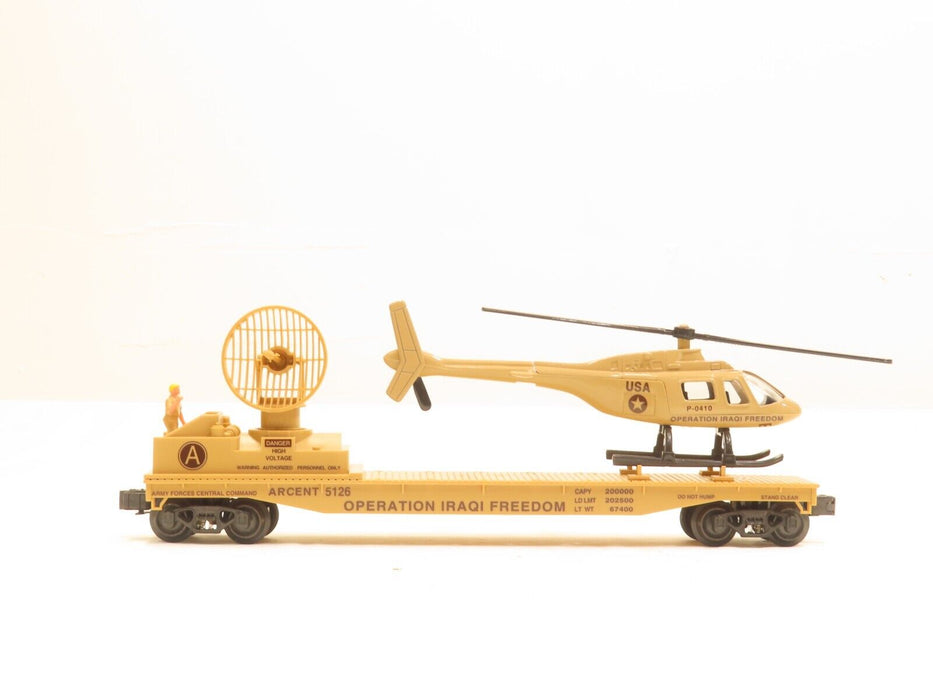 K-Line K691-8030 Operation Iraqi Freedom Flatcar w/Helicopter & Radar LN