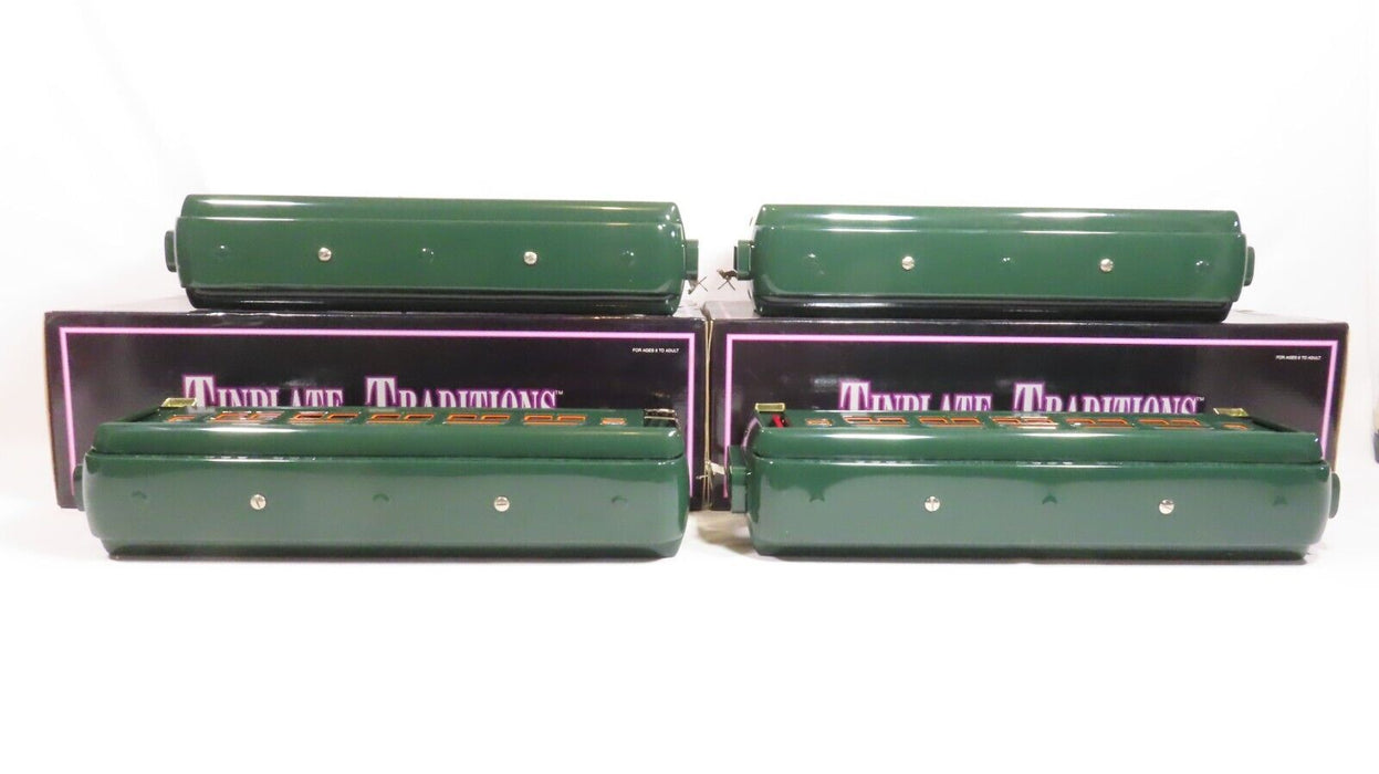 MTH 10-5011A Standard Gauge 418 Set Dark Green w/Brass Trim Passenger LN