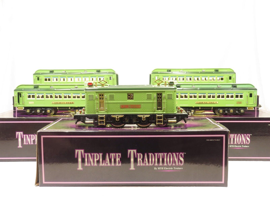 MTH 10-1066-1 Tinplate Traditions Lionel #9E Two Tone Green Girard Passenger Set