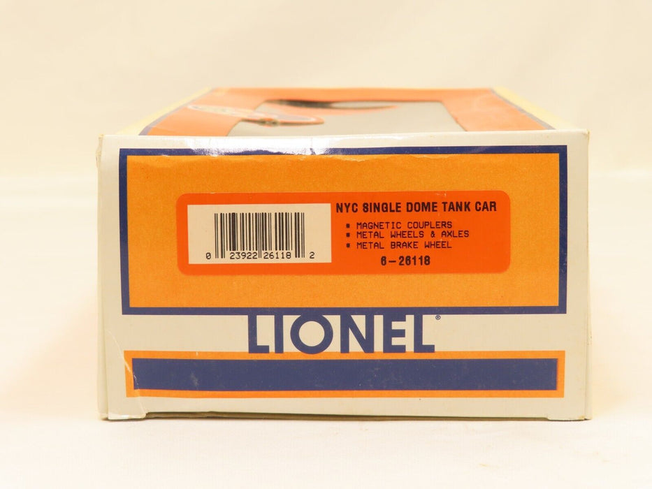 LIONEL 6-26118 NYC Single Dome Tank Car LN