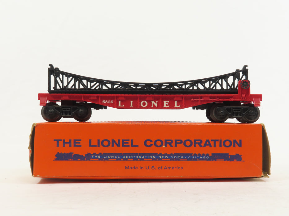 Lionel Postwar 6825 Flat Car w/ Trestle Bridge w/ob 6353 LN