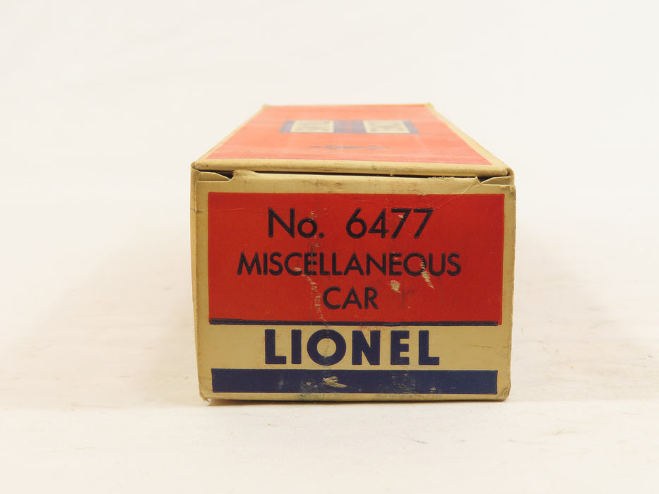 Lionel Postwar 6477 Misc Flatcar w/pipes w/ob 6356 LN