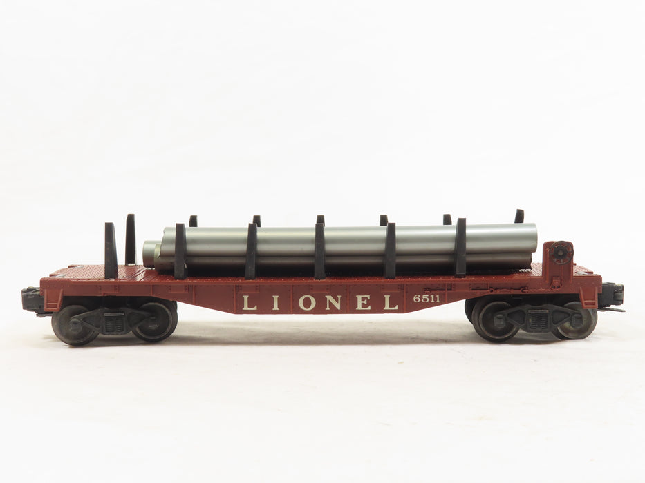 Lionel Postwar 6511 Pipe Car Brown w/OB 6362 LN