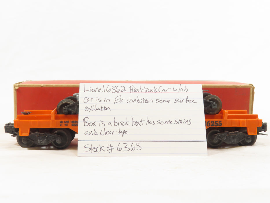 Lionel Postwar 6362 Rail Truck car w/OB 6365 LN