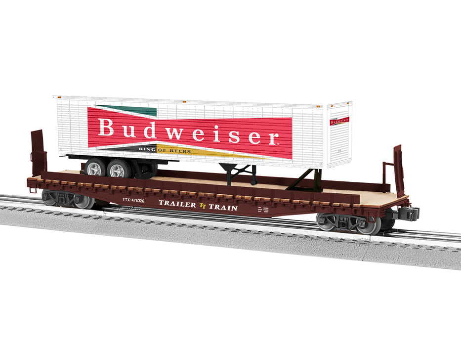 Lionel 2326400 O TTX 50' Flatcar w/Budweiser Trailer