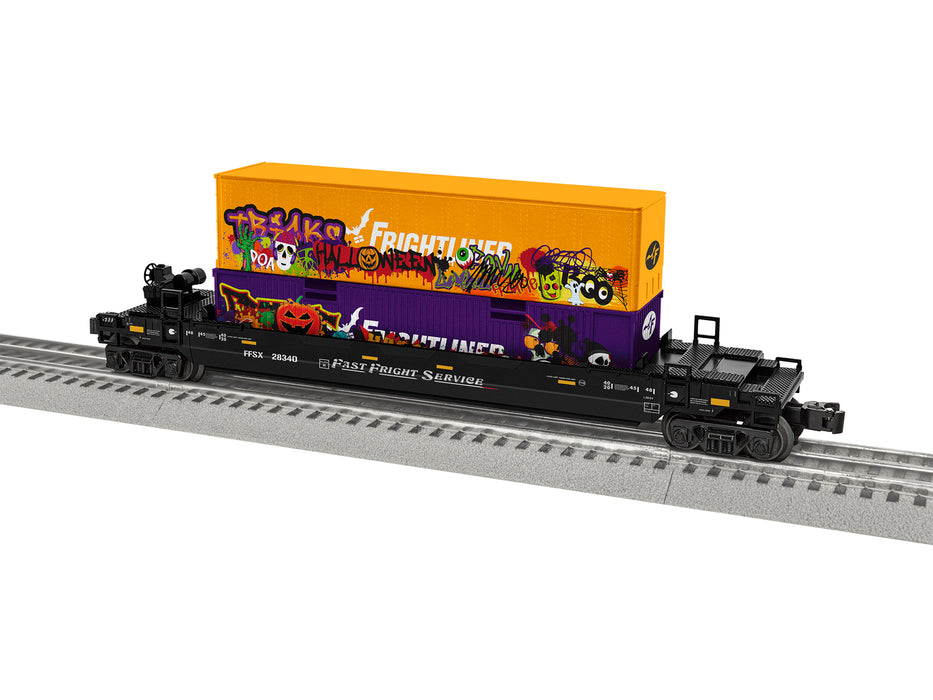 Lionel 2328340 O RTR Halloween Graffiti Maxi-Stack w/Container Load