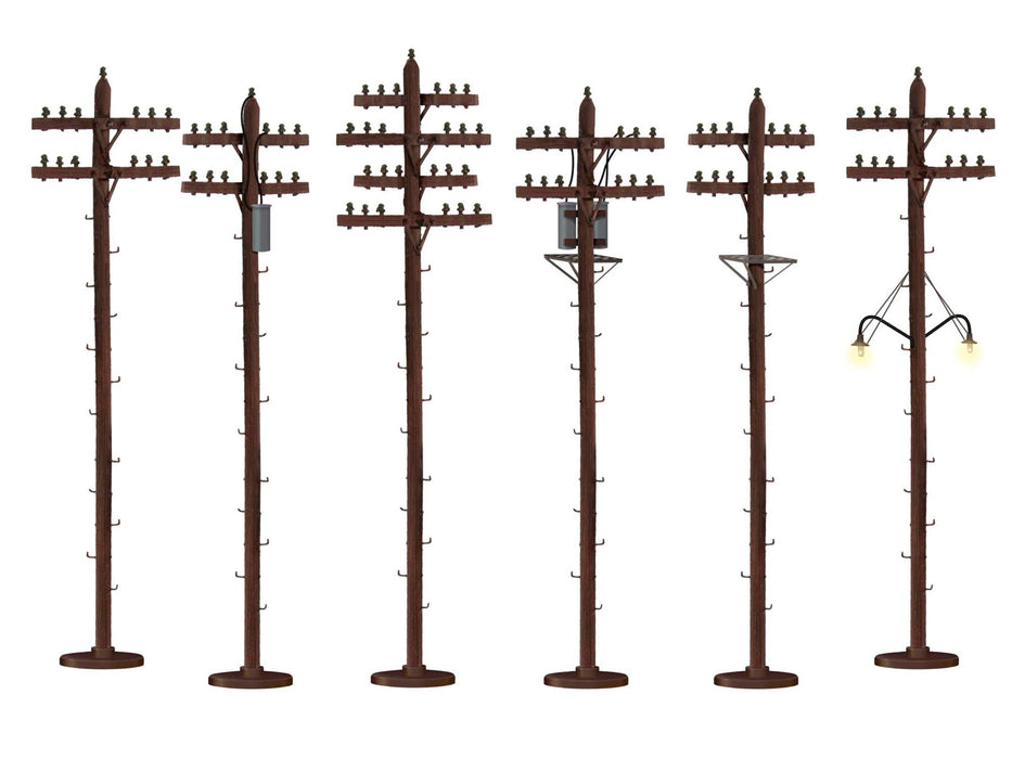 Lionel 37939 O RTR Scale Telephone Poles w/Transformers & Lights