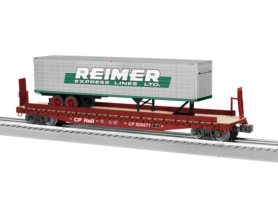 Lionel 2326380 O CP 50' Flatcar w/Reimer Trailer