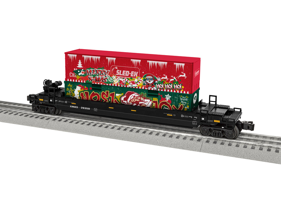 Lionel 2328350 O RTR Christmas Graffiti Maxi-Stack w/Container Load