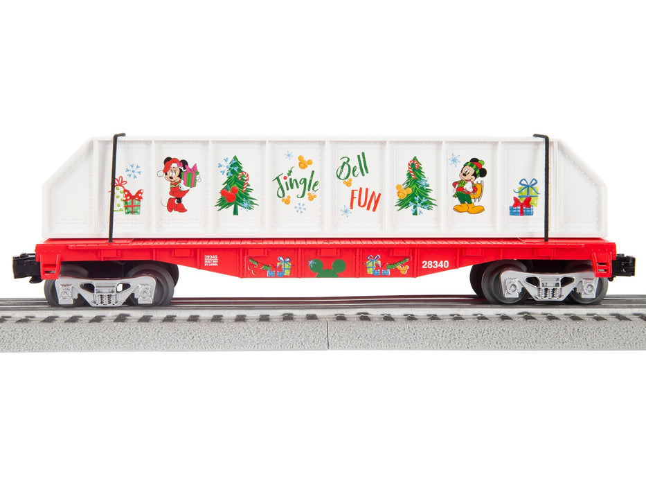 Lionel 2128340 O RTR Mickey & Friends Christmas Flatcar w/Girders