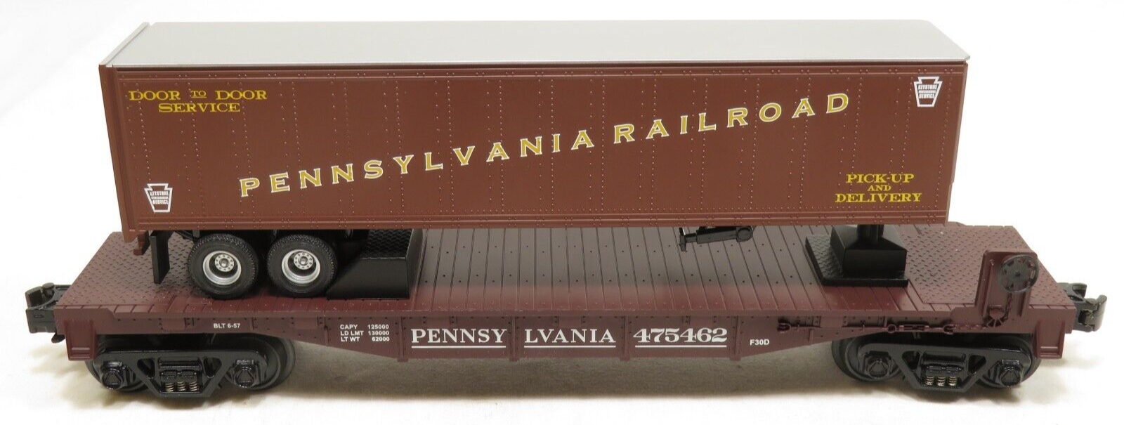 MTH 30-76047 Pennsylvania Flat Car W/Trailer NIB