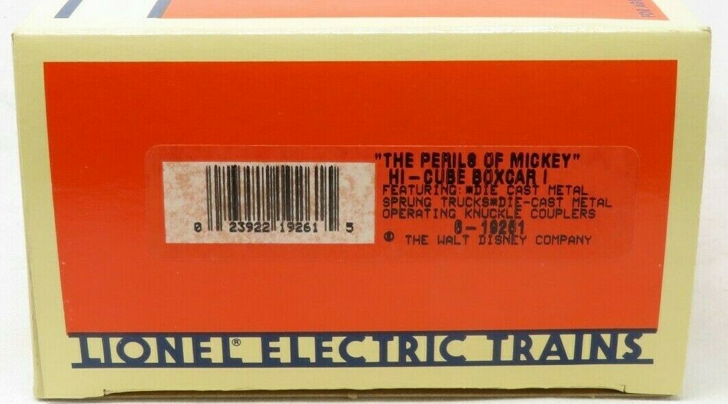 Lionel 6-19261 "The Perils of Mickey" Hi-Cube Boxcar I NIB