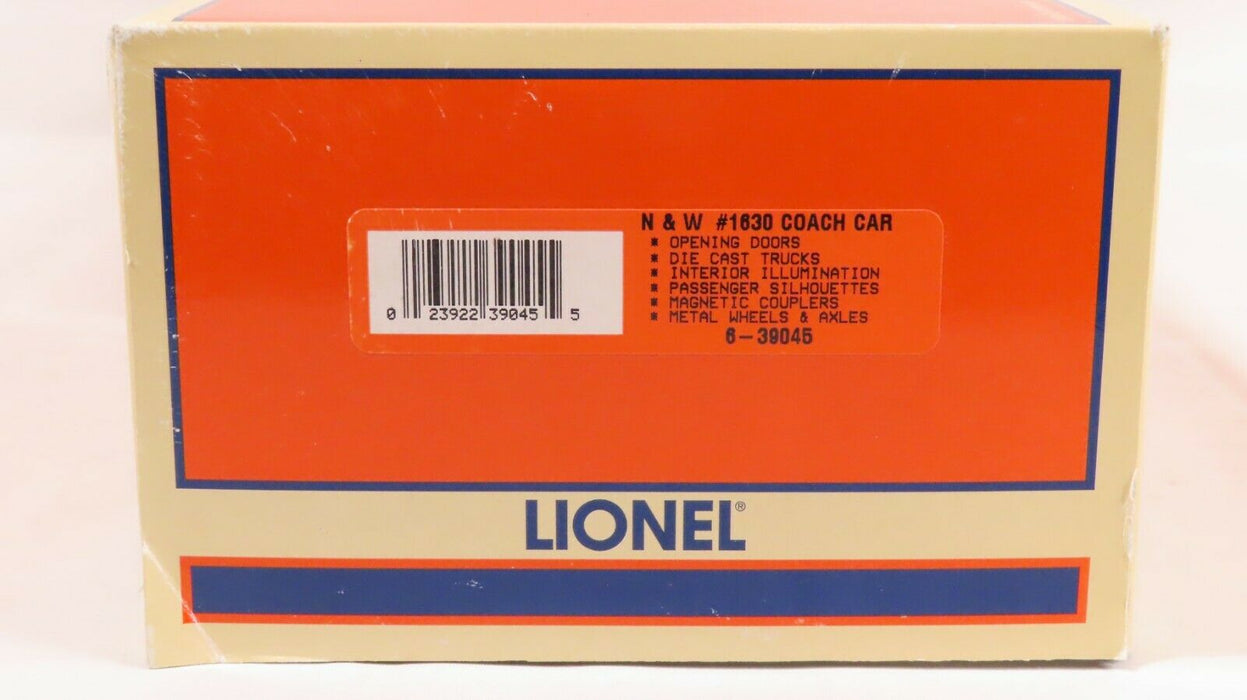 Lionel 6-39045 N & W #1630 Coach Car LN