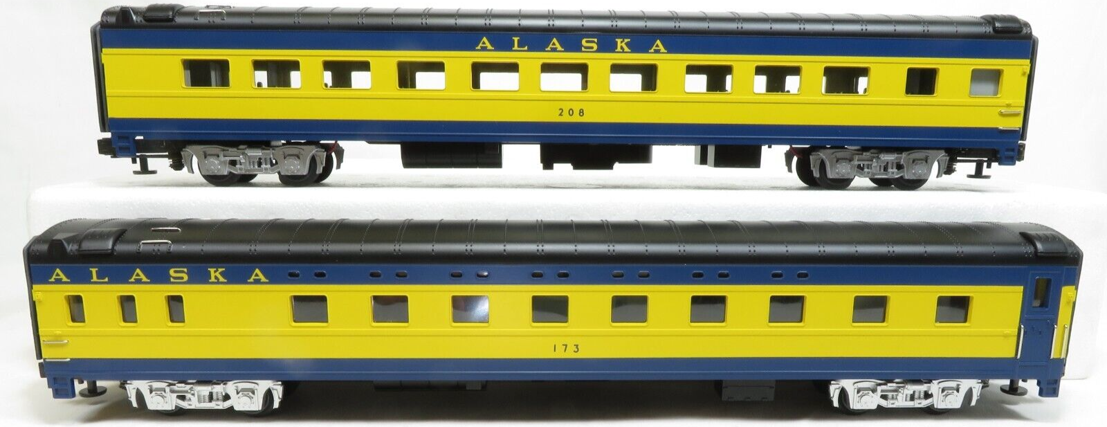 MTH 20-6618 Alaska 2 Car 70 Sleeper & Diner Add-on Smooth Side CarsNIB