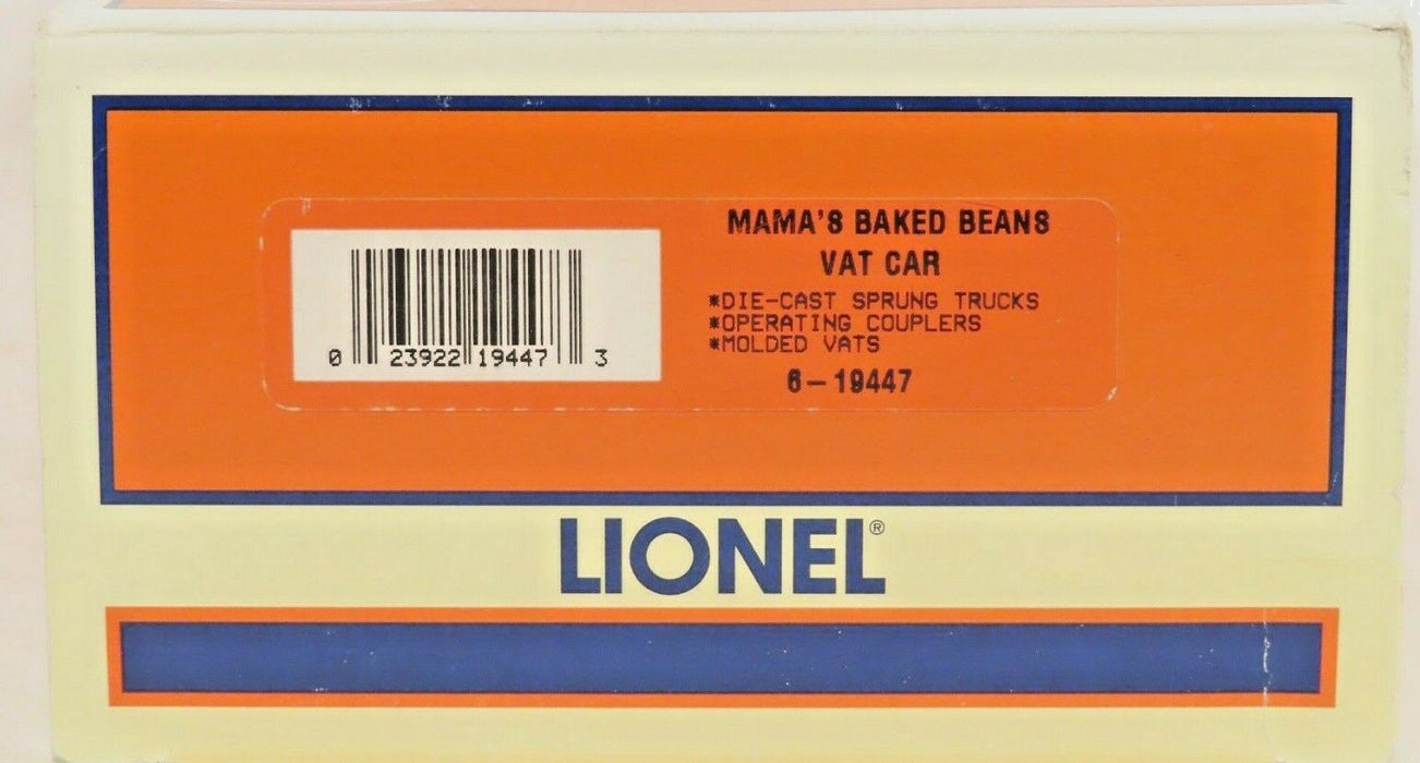 Lionel 6-19447 Mama's Baked Beans Vat Car NIB