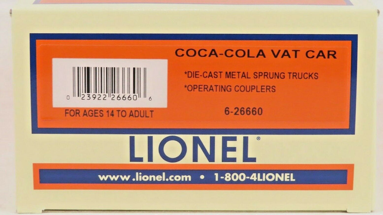 Lionel 6-26660 Coca-Cola Vat Car NIB