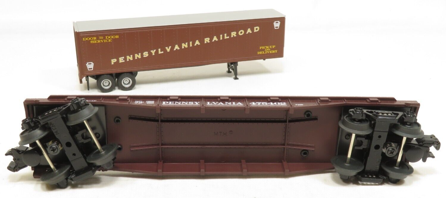 MTH 30-76047 Pennsylvania Flat Car W/Trailer NIB