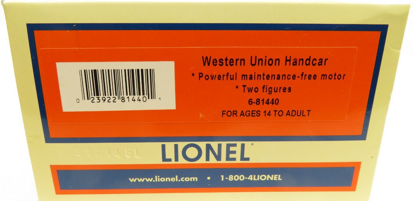 Lionel 6-81440 Operating Western Union Handcar NIB