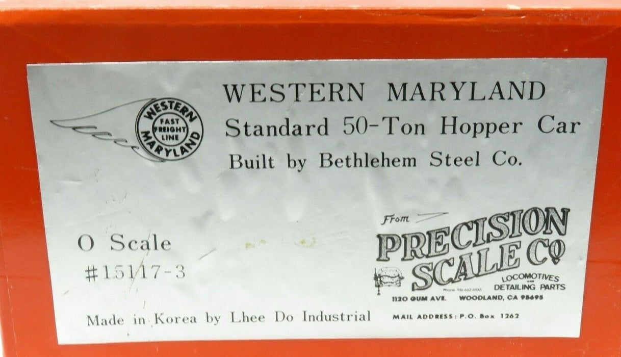 Precision 15117-3 Brass Western Maryland Standard-50 Ton Hopper Car NIB
