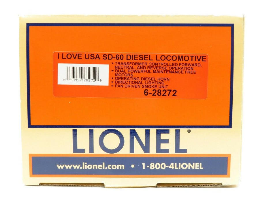 Lionel 6-28272 I Love USA SD-60 Diesel Loco Horn & Smoke LN