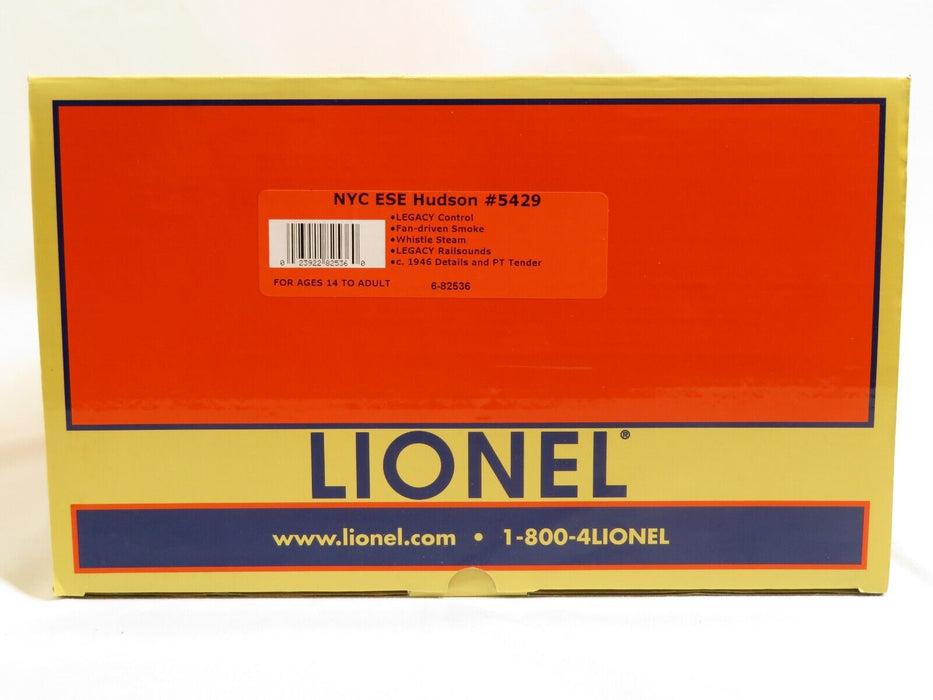 Lionel 6-82536 New York Central Scale J3A Hudson #5429 w/PT Tender Legacy LN