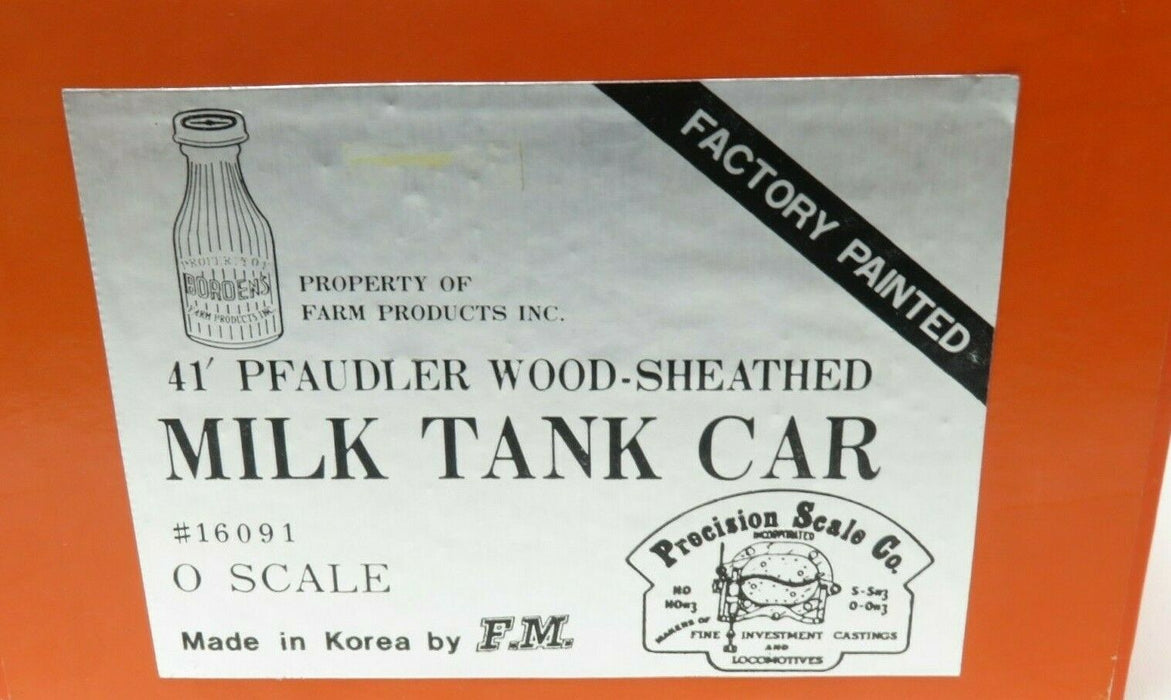 Precision 16091 Brass 41' Pfaudler Wood Sheathed Milk Tank Car  NIB