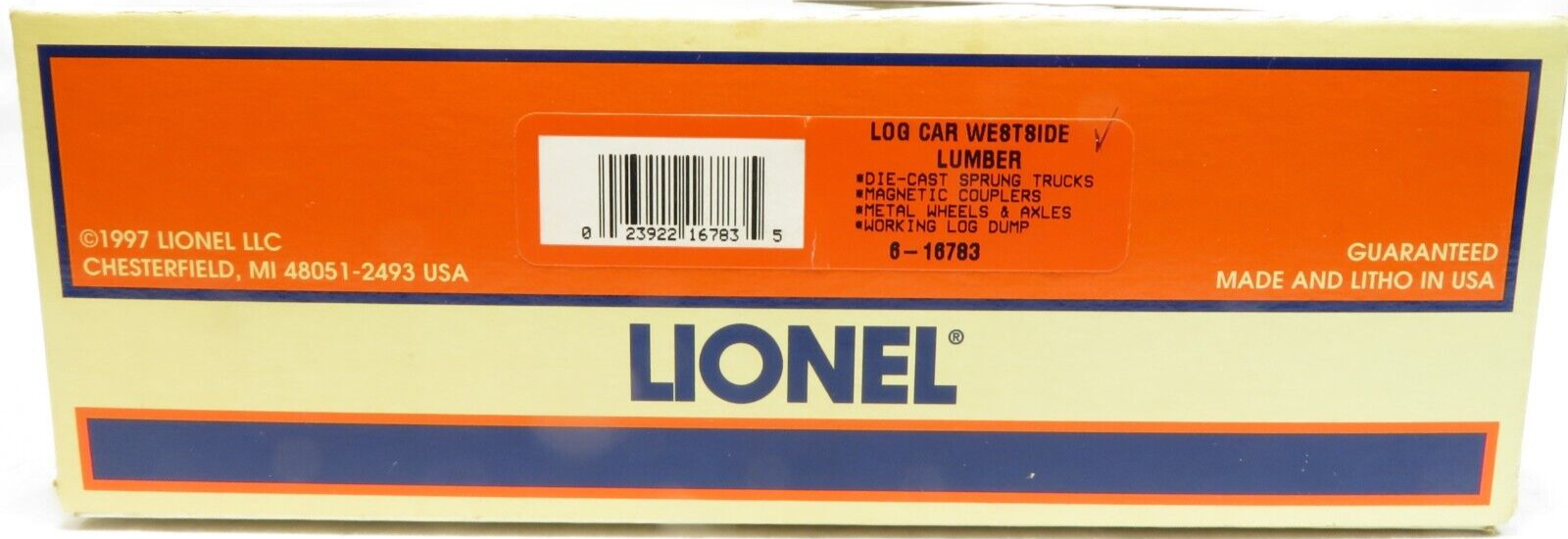 Lionel 6-16783 Westside Lumber Log Car  NIB