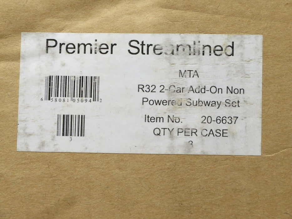MTH 20-6637 R-32 2-Car Add-On Non Powered - Factory Sealed Case of 3 Sets NIB