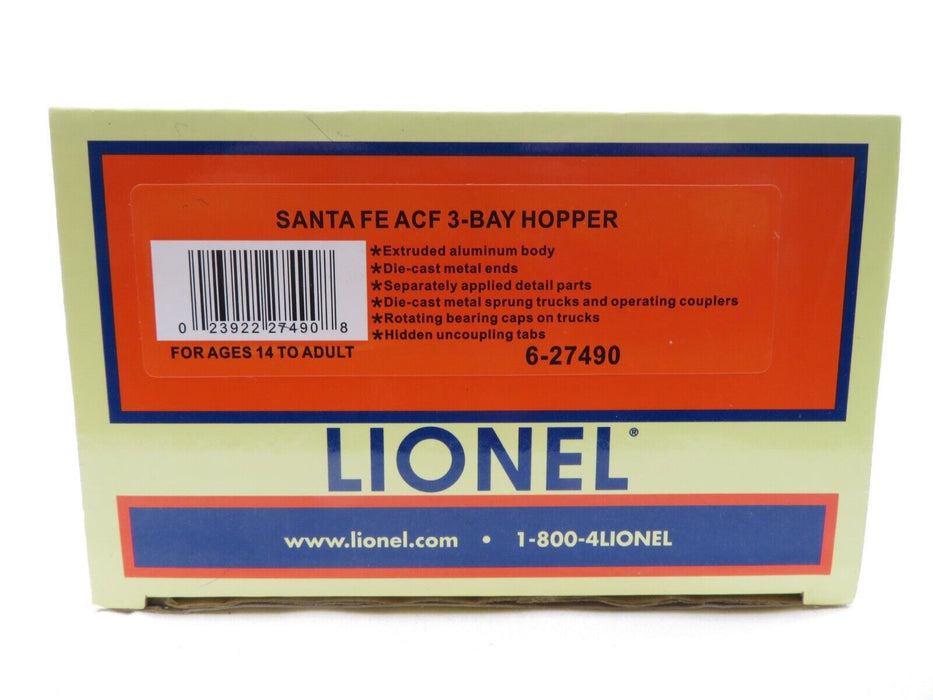 Lionel 6-27490 Santa Fe ACF 3-Bay Hopper NIB