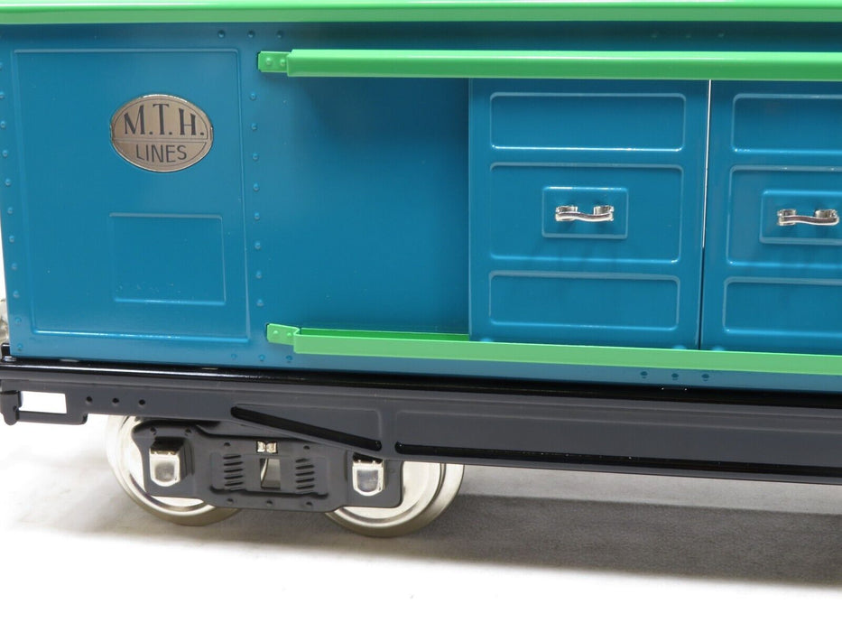 MTH 10-2039 214 Std. Gauge Box Car Clue & Lt Green w/Nickel Trim NIB