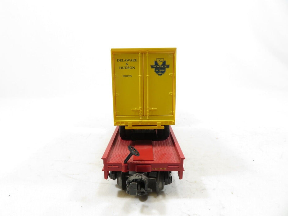 MTH 20-98108 Delaware & Hudson Flatcar with 20' Trailers LN