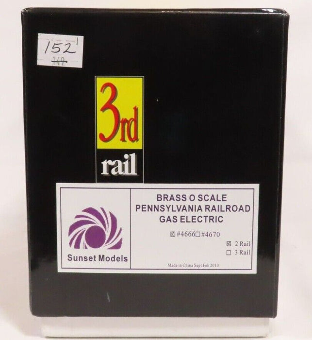 Sunset Models 3rd Rail 4666 Brass O Scale Pennsylvania Gas Electric 2-Rail LN