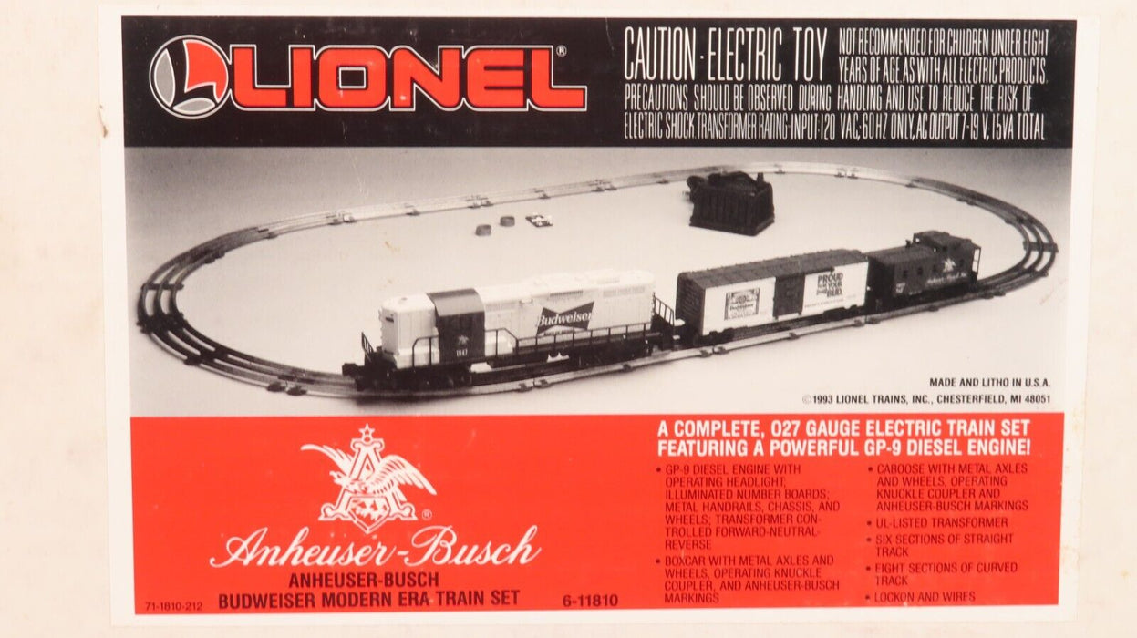 Lionel 6-11810 Anheuser-Busch Budweiser Train Set LN