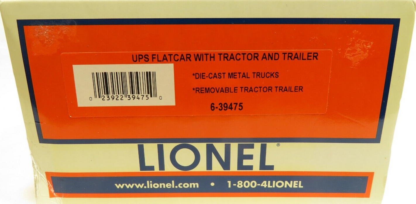 Lionel 6-39475 UPS Flatcar w/Tractor & Trailer NIB