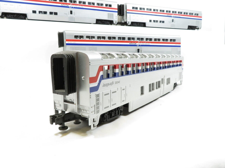 MTH 20-6524 Amtrak 4-Car Scale Superliner Set One Car Has Rub