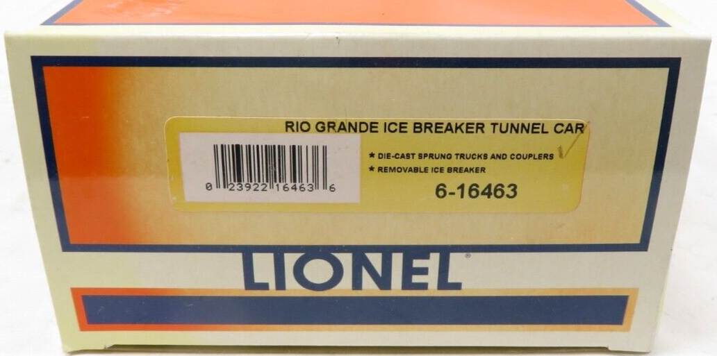 Lionel 6-16463 Rio Grande Ice Breaker Tunnel Car NIB