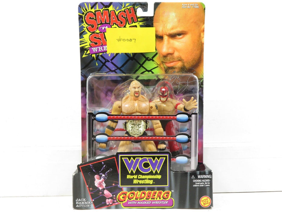 Toy Biz WCW Smash 'n Slam Goldberg with Masked Wrestler MOC 0087