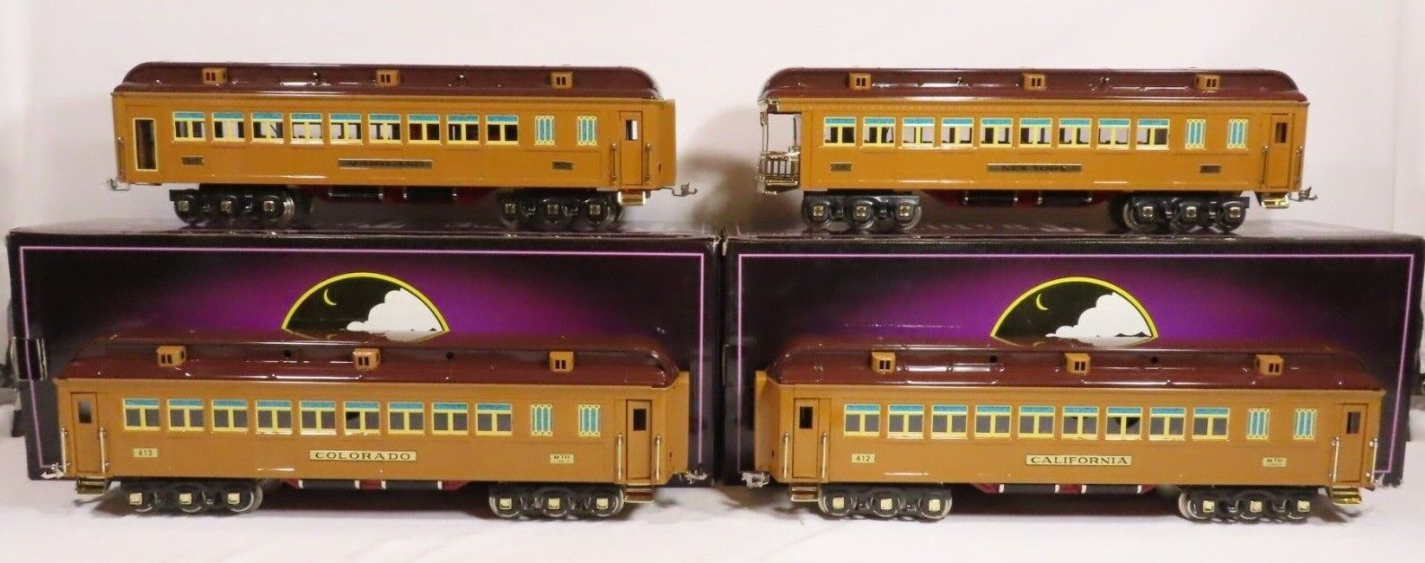 MTH 10-1132-0 408E Standard Gauge State Set Two Tone Brown w/4 Cars LN