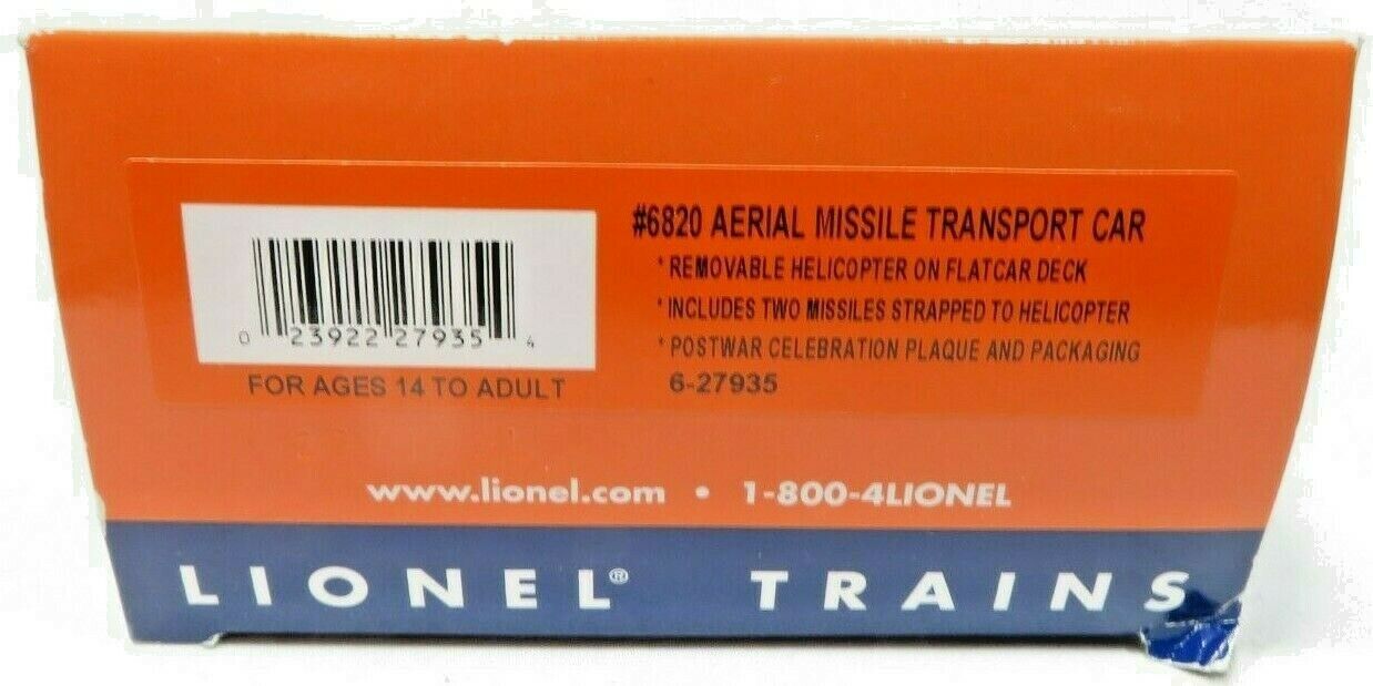 Lionel 6-27935 #6820 Aerial Missile Transport car NIB